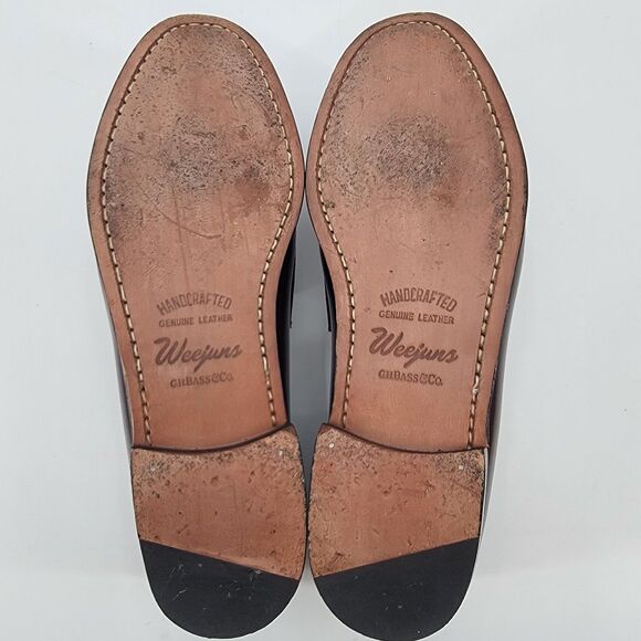 GH Bass Weejuns Wilton Mens 10 EE Penny Loafers Oxblood Burgundy Handsewn main image 4